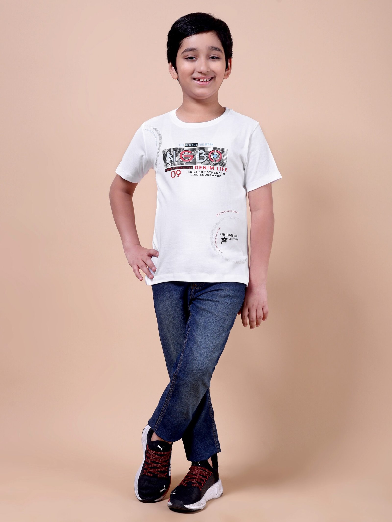 White NGBO Boys’ Printed T-Shirt - Image 8