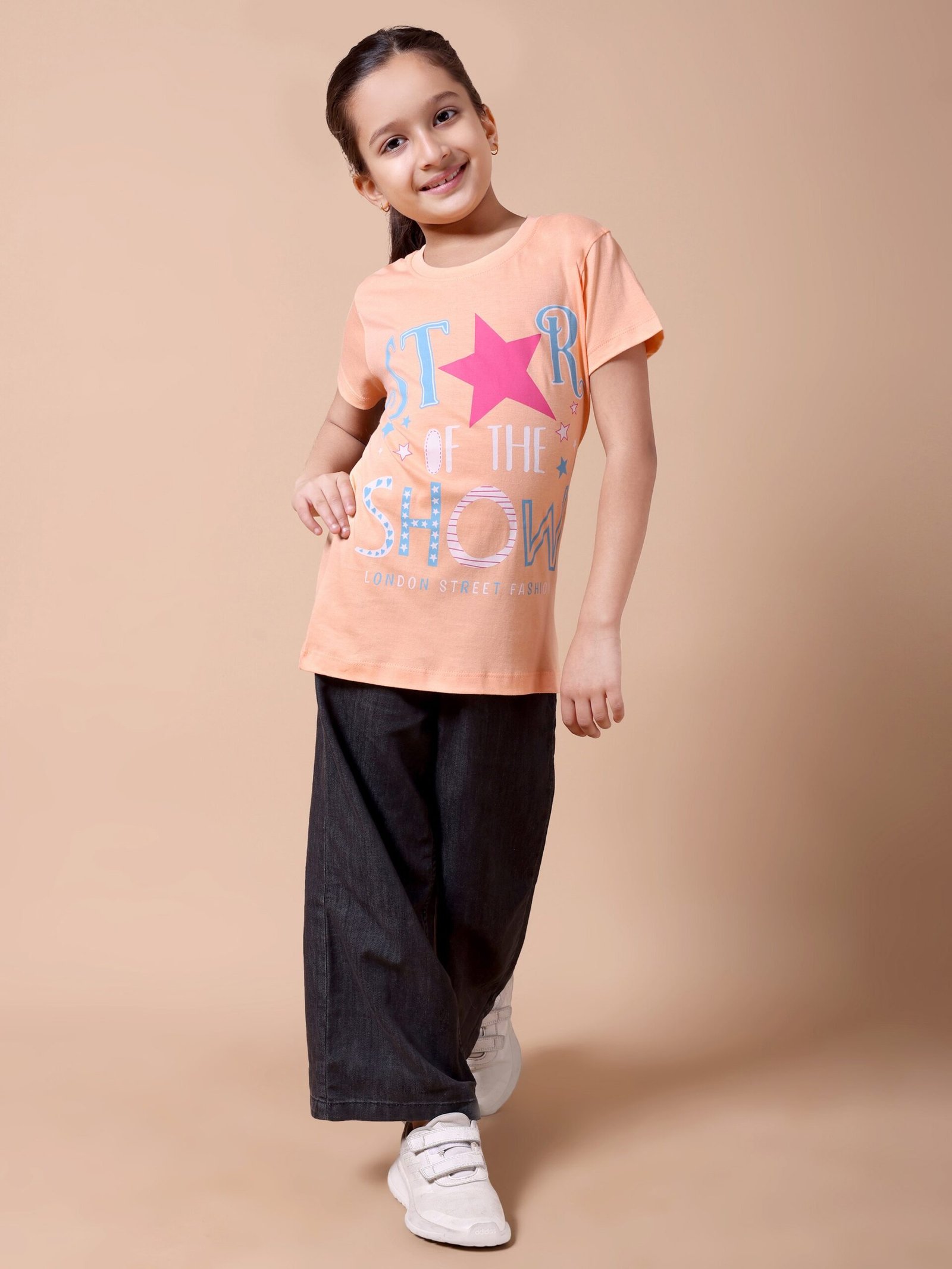 Peach Star Girls’ Printed T-Shirt - Image 7