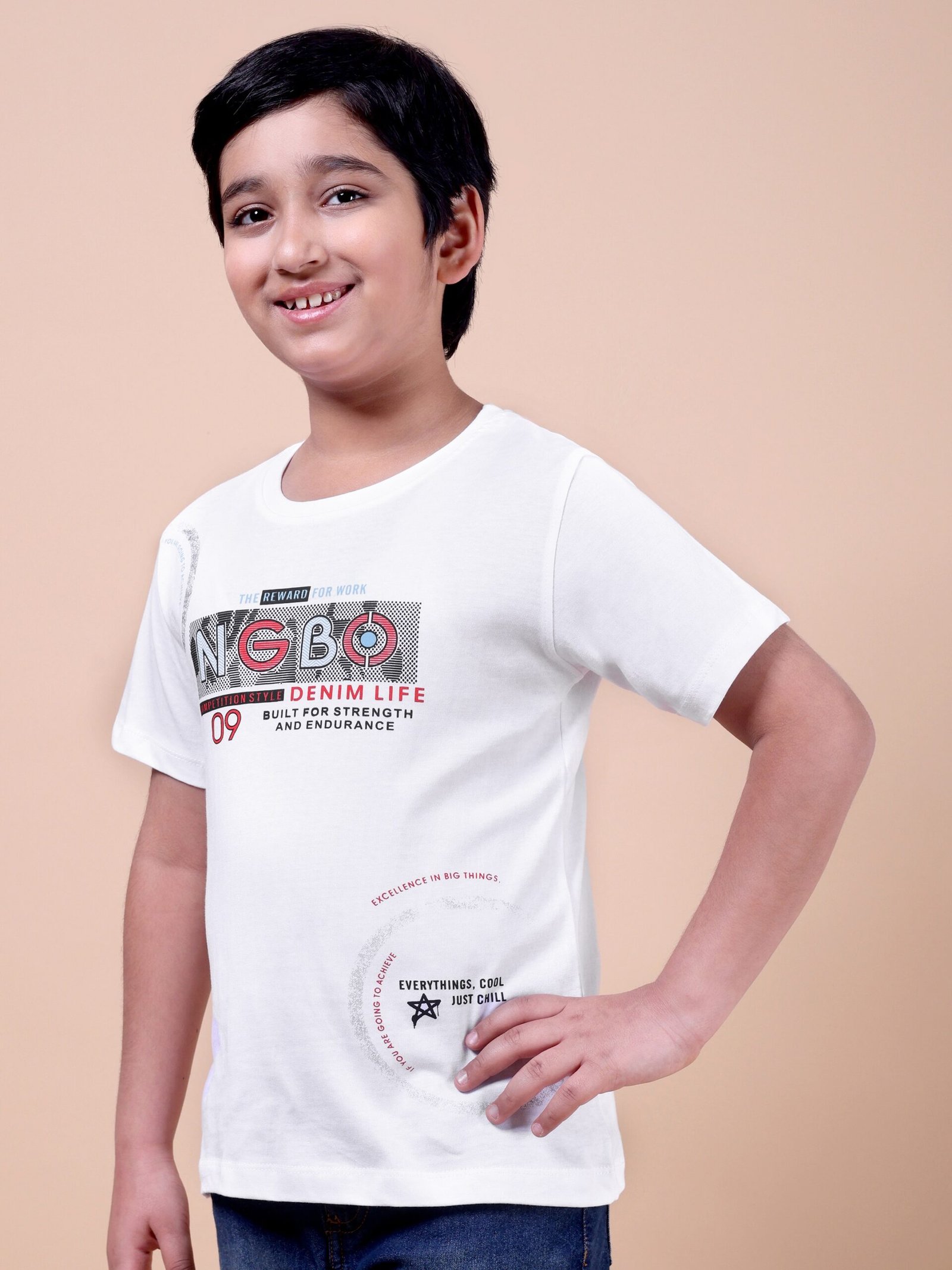 White NGBO Boys’ Printed T-Shirt - Image 6