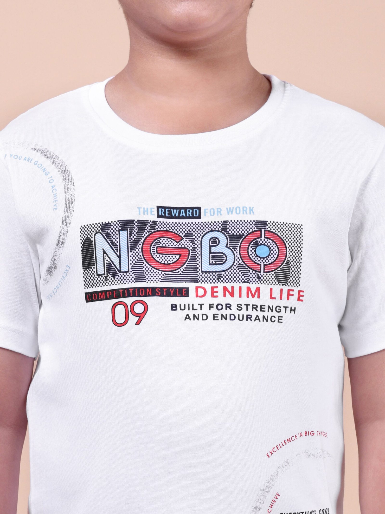 White NGBO Boys’ Printed T-Shirt - Image 4