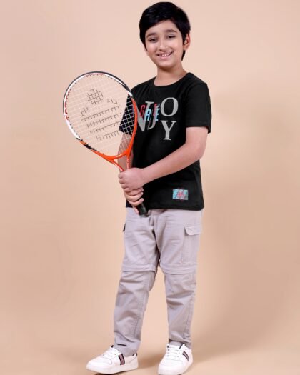 Classic Black Enjoy Boys’ Printed T-Shirt