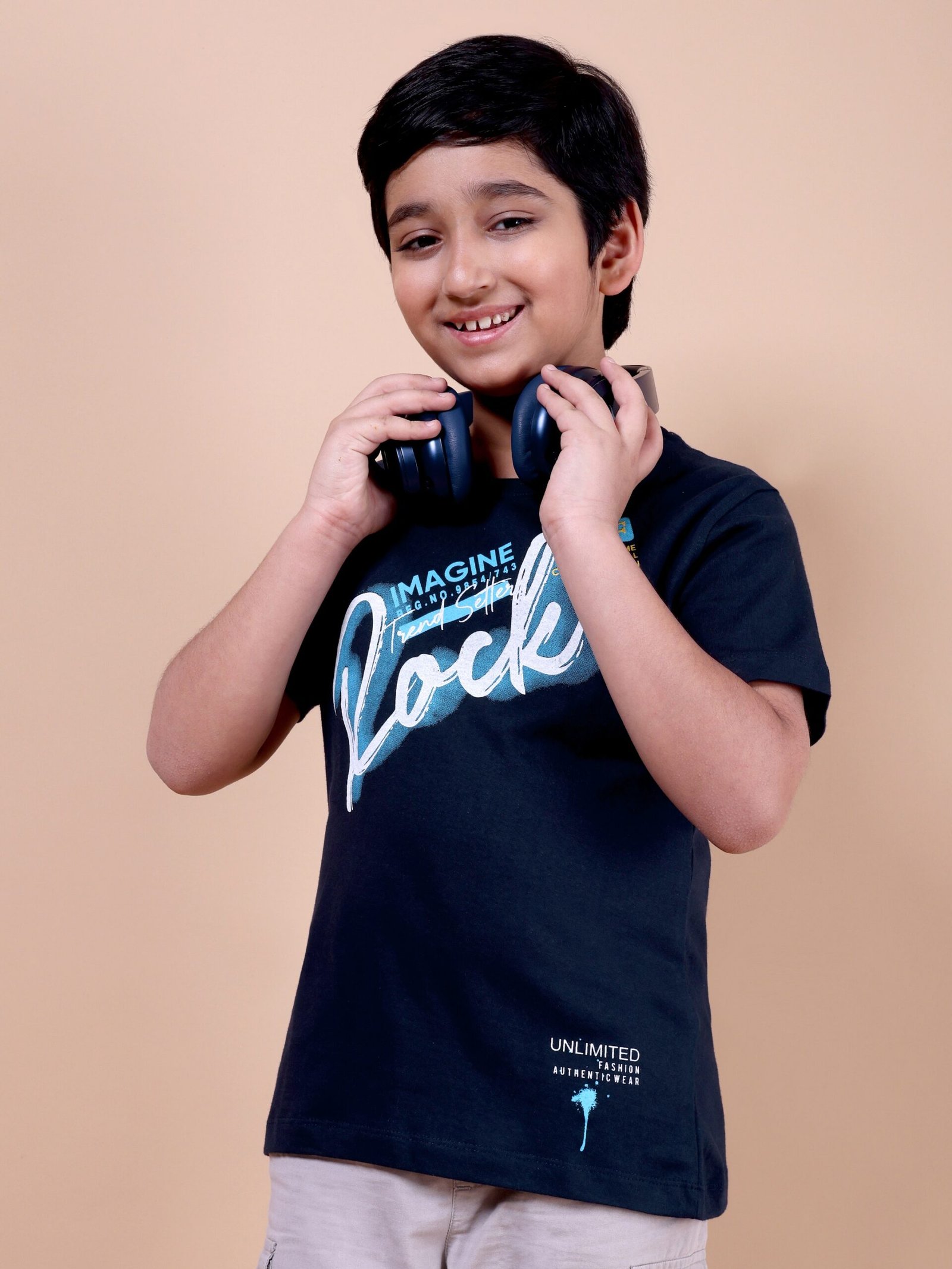 Navy Rock Boys’ Printed T-Shirt