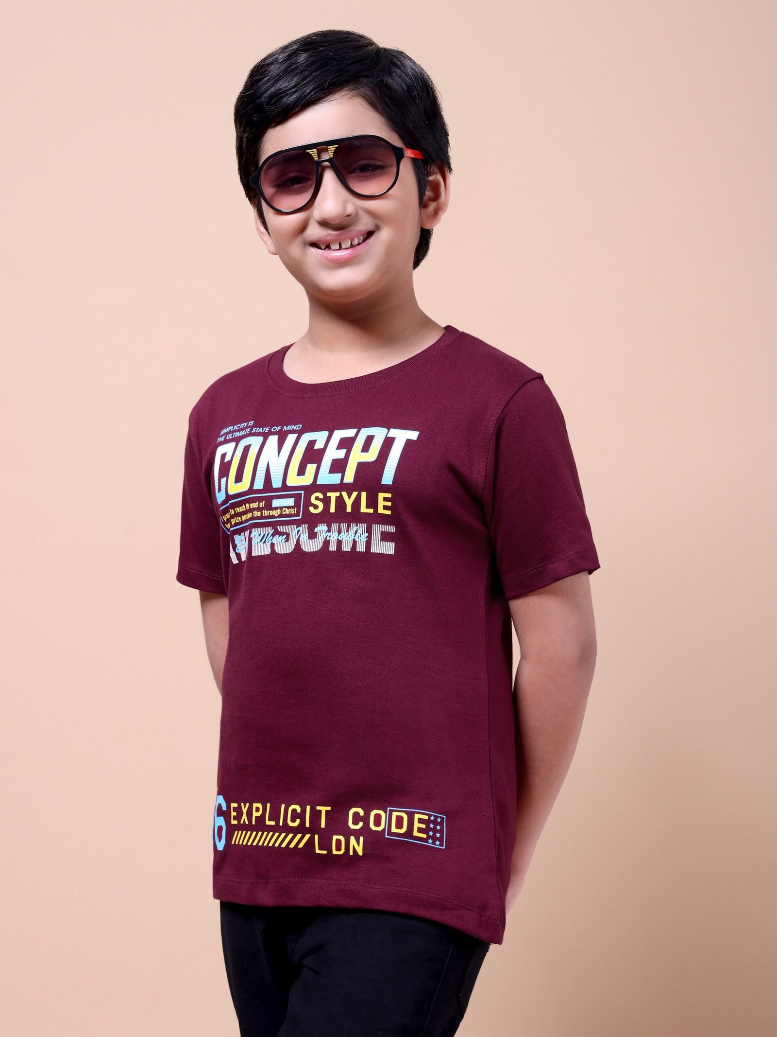 Maroon Concept Boys’ Printed T-Shirt - Image 3