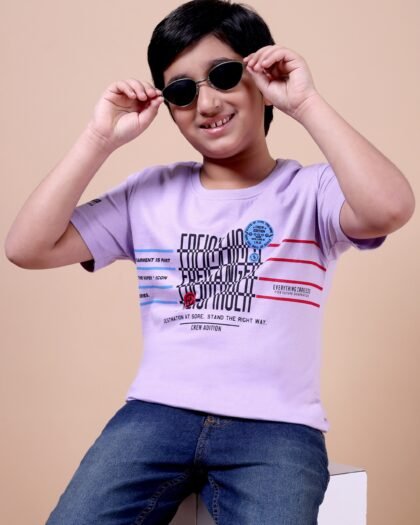Lilac Crew Boys’ Printed T-Shirt