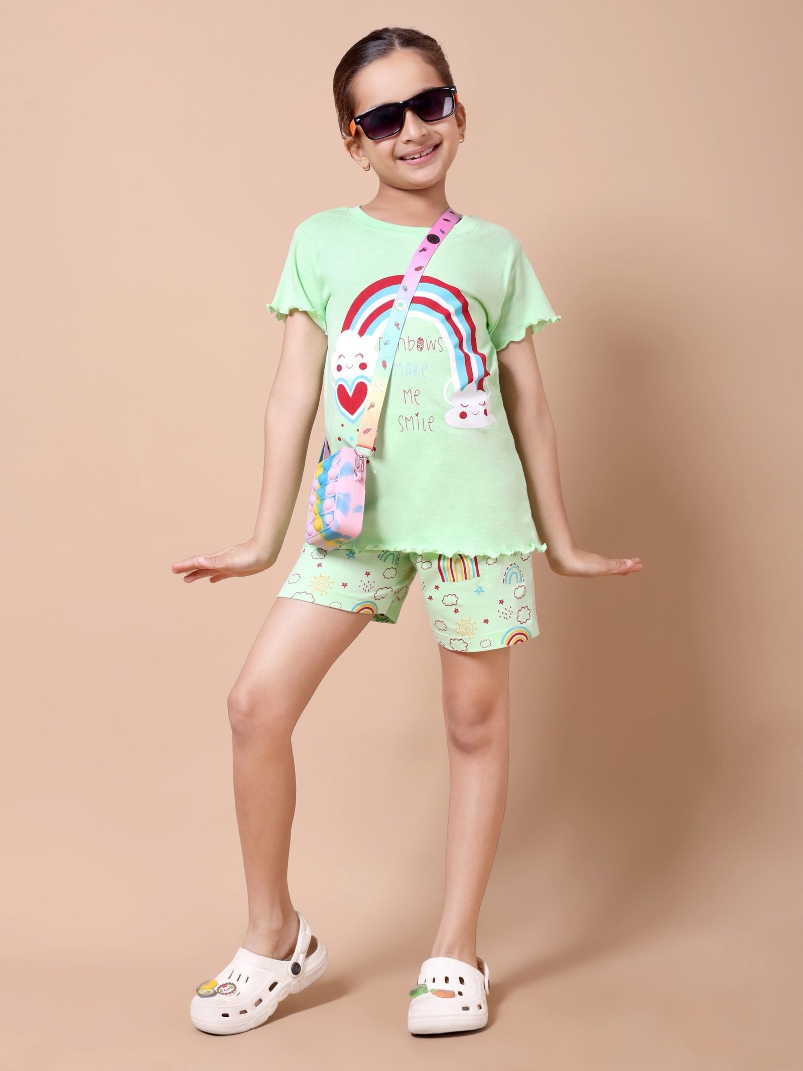 Paradise Green Rainbow Print Co-ord Set - Image 3