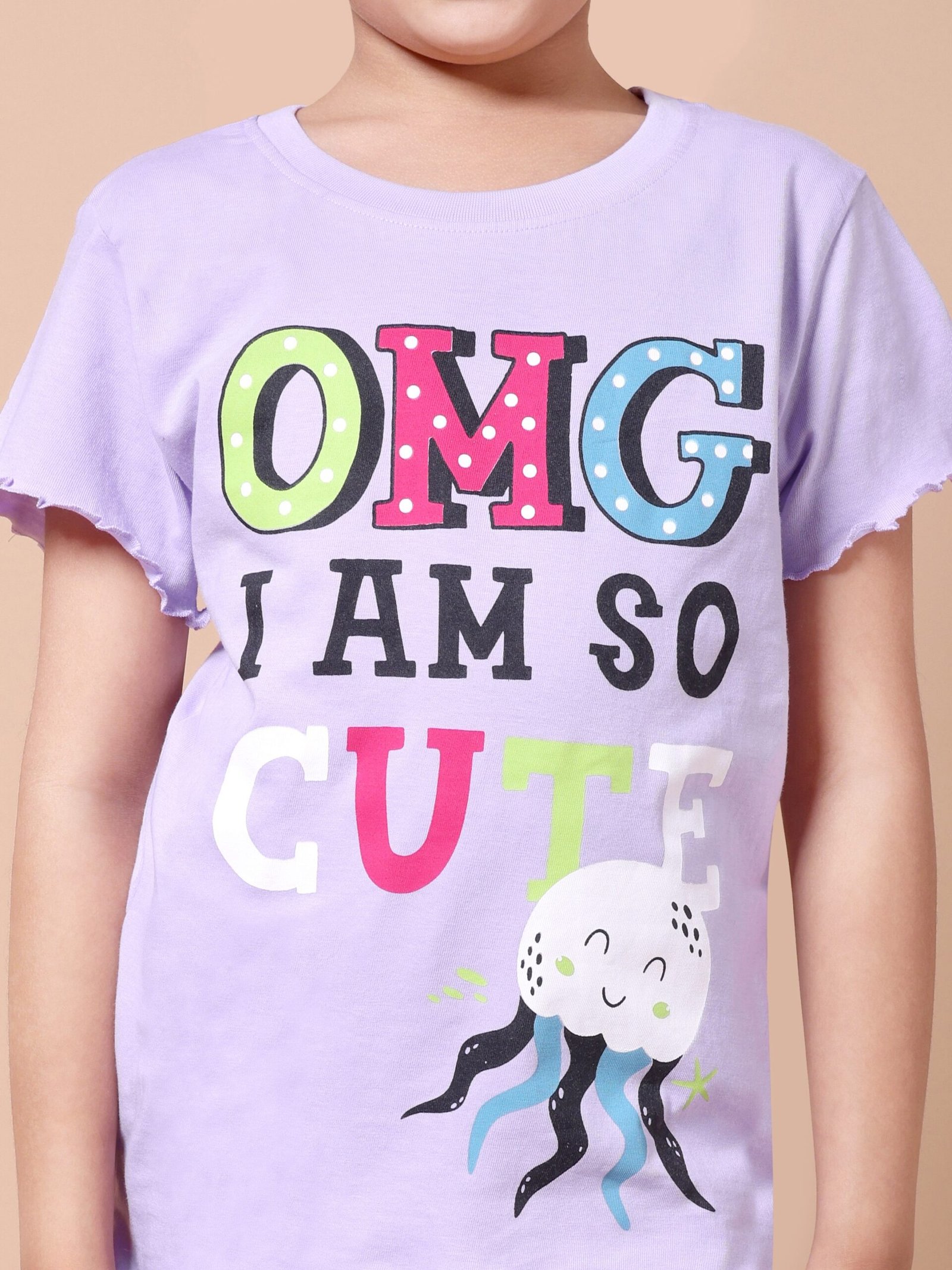 Pastel Lilac Polka Dot & Slogan Co-ord Set - Image 4