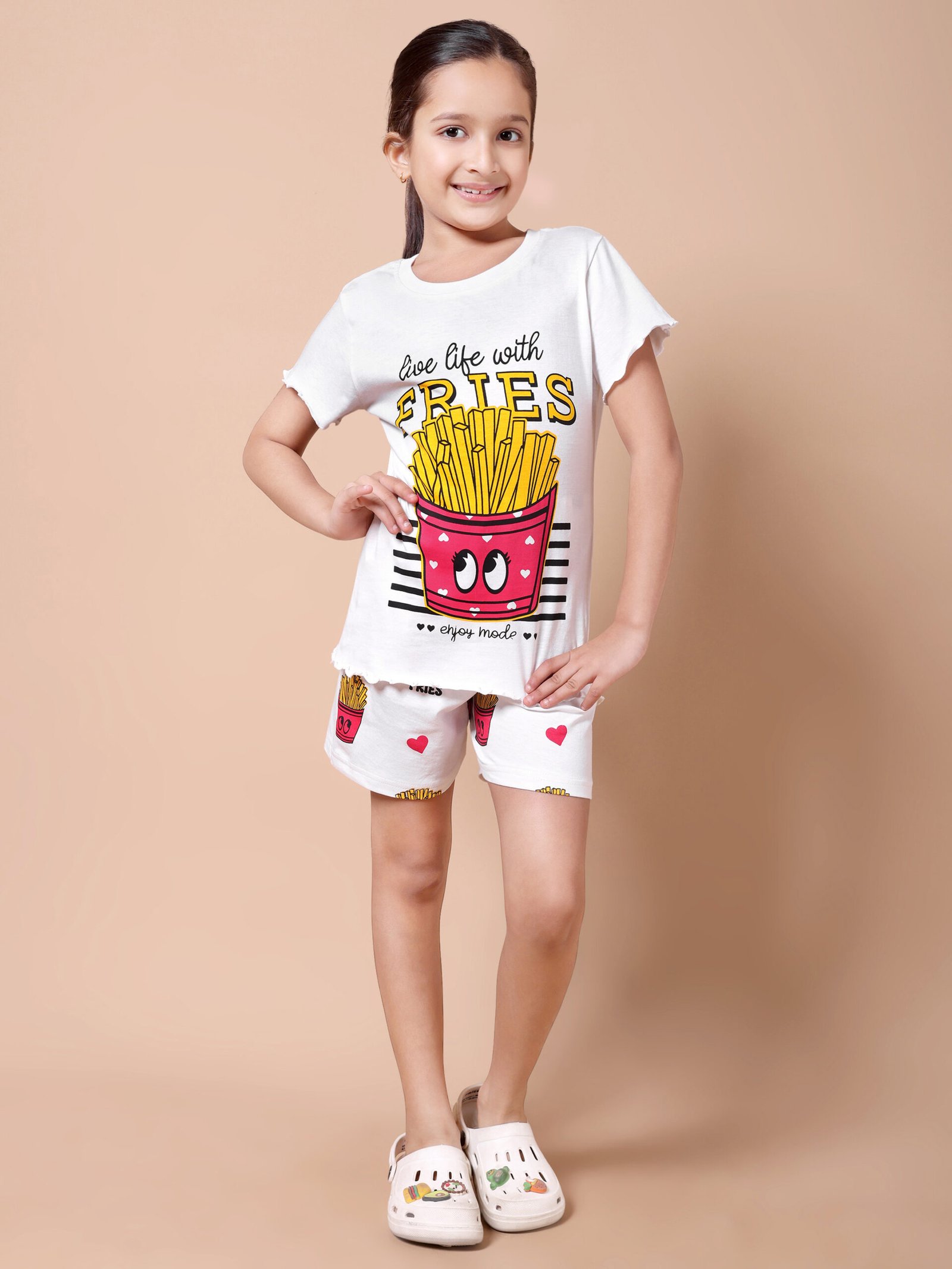 Pearl White Fries Print Co-ord Set - Image 3